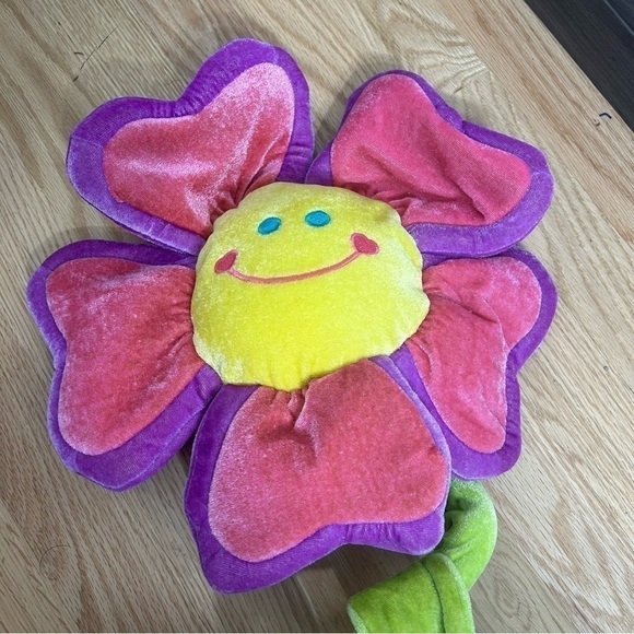 Dandee Large Bendable Plush Flower Stuffed Vintage Spring Easter Smiley Face - Picture 2 of 5